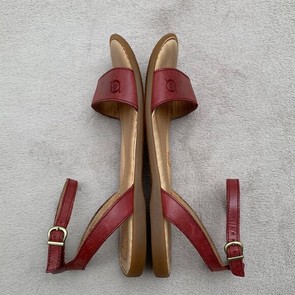 Born Alice Ankle Strap Leather Flat Sandals Sz8 - Picture 8 of 16